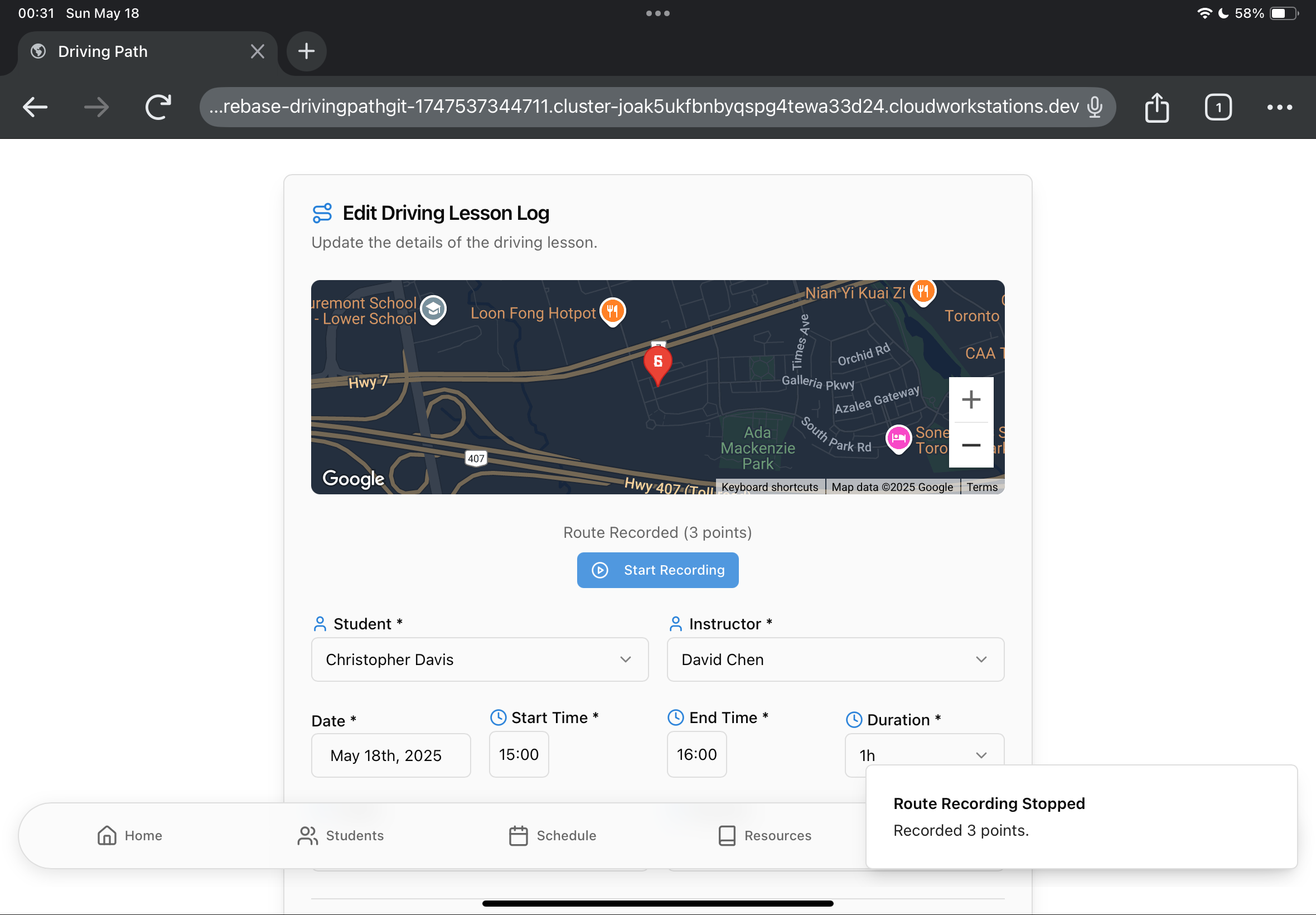 Drivelog Demo